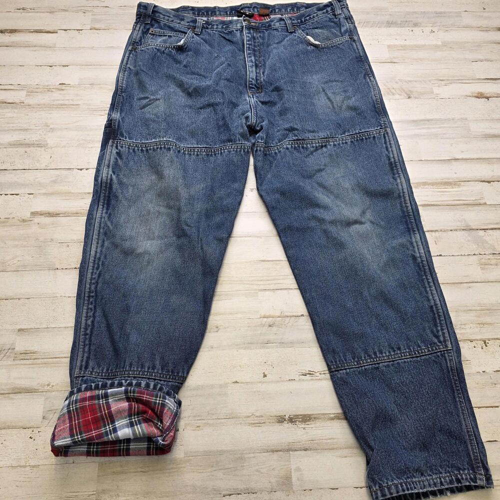 Guide Gear Flannel Lined Denim Jeans Mens 44x32 Winter Gear Cold Weather Camping